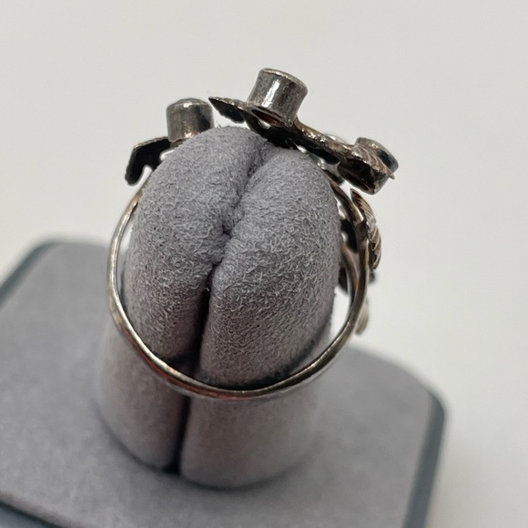 Garnet Forest 925 Silver-Plated Cocktail Ring Size 7.25 - Picture 11 of 11